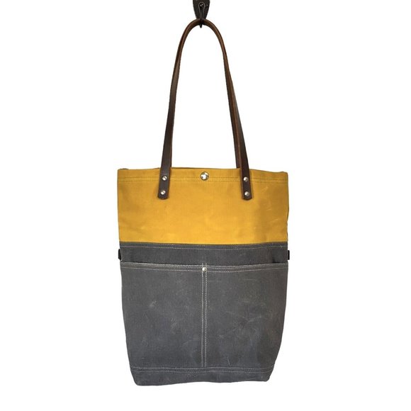 CO Bags Wheeler Bag Co X Shift Mustard Yellow Waxed Canvas Leather